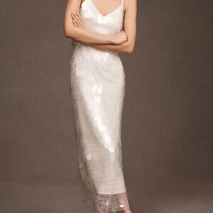 BHLDN Amour Sequin Midi Dress Bridal Rehearsal Dinner Reception